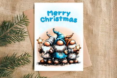Merry Christmas fairy card printable Funny Christmas gnomes Product Image 3