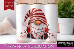 Christmas Gnome Tumbler Wrap - Cute Gnome Tumbler PNG Product Image 1