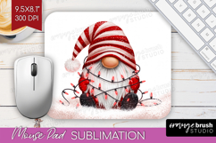 Christmas Gnome Mouse Pad Sublimation - Cute Gnome Mousepad Product Image 1