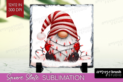 Christmas Gnome Slate PNG - Cute Gnome Square Slate Product Image 1