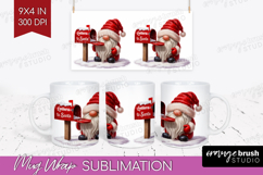 Christmas Gnome Mug Wrap - Cute Gnome Mug PNG Sublimation Product Image 1