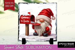 Christmas Gnome Slate PNG - Cute Gnome Square Slate Product Image 1