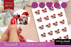 Christmas Gnome Round Sticker - Cute Gnome Printable Sticker Product Image 1