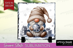 Christmas Gnome Slate PNG - Cute Gnome Square Slate Product Image 1