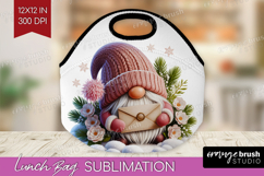 Christmas Gnome Lunch Bag - Cute Gnome Lunch Bug PNG Product Image 1