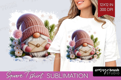 Christmas Gnome Square Tshirt Background - Cute Gnome PNG Product Image 1