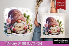 Christmas Gnome Tote Bag - Cute Gnome Tote Bag PNG Product Image 1