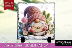 Christmas Gnome Slate PNG - Cute Gnome Square Slate Product Image 1