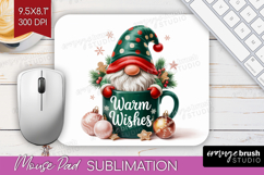 Christmas Gnome Mouse Pad Sublimation - Cute Gnome Mousepad Product Image 1