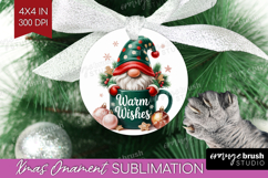 Christmas Gnome Ornament PNG - Cute Gnome PNG Sublimation Product Image 1