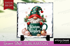 Christmas Gnome Slate PNG - Cute Gnome Square Slate Product Image 1