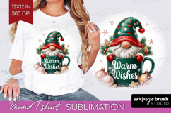 Christmas Gnome Round Tshirt Background - Cute Gnome PNG Product Image 1