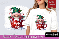 Christmas Gnome Square Tshirt Background - Cute Gnome PNG Product Image 1