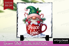 Christmas Gnome Slate PNG - Cute Gnome Square Slate Product Image 1