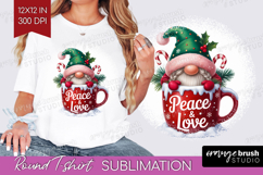 Christmas Gnome Round Tshirt Background - Cute Gnome PNG Product Image 1