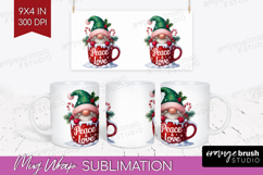 Christmas Gnome Mug Wrap - Cute Gnome Mug PNG Sublimation Product Image 1