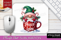 Christmas Gnome Mouse Pad Sublimation - Cute Gnome Mousepad Product Image 1