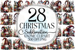 Christmas Gnome Sublimation - Clipart PNG Bundle Product Image 1