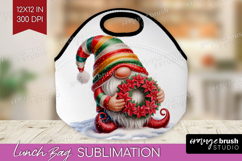 Christmas Gnome Lunch Bag - Cute Gnome Lunch Bug PNG Product Image 1