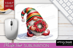Christmas Gnome Mouse Pad Sublimation - Cute Gnome Mousepad Product Image 1
