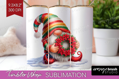 Christmas Gnome Tumbler Wrap - Cute Gnome Tumbler PNG Product Image 1
