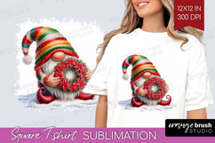 Christmas Gnome Square Tshirt Background - Cute Gnome PNG Product Image 1