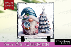 Christmas Gnome Slate PNG - Cute Gnome Square Slate Product Image 1