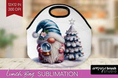 Christmas Gnome Lunch Bag - Cute Gnome Lunch Bug PNG Product Image 1