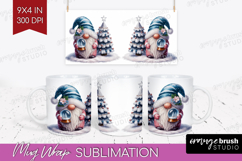 Christmas Gnome Mug Wrap - Cute Gnome Mug PNG Sublimation Product Image 1