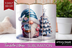 Christmas Gnome Tumbler Wrap - Cute Gnome Tumbler PNG Product Image 1