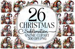 Christmas Gnome Sublimation - Clipart PNG Bundle Product Image 1