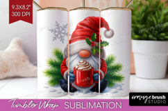 Christmas Gnome Tumbler Wrap - Cute Gnome Tumbler PNG Product Image 1