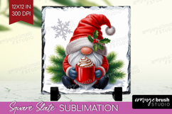 Christmas Gnome Slate PNG - Cute Gnome Square Slate Product Image 1