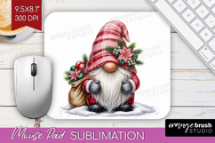 Christmas Gnome Mouse Pad Sublimation - Cute Gnome Mousepad Product Image 1