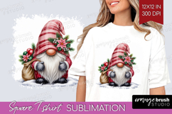Christmas Gnome Square Tshirt Background - Cute Gnome PNG Product Image 1