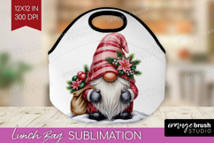 Christmas Gnome Lunch Bag - Cute Gnome Lunch Bug PNG Product Image 1
