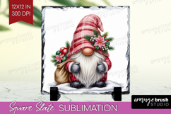 Christmas Gnome Slate PNG - Cute Gnome Square Slate Product Image 1