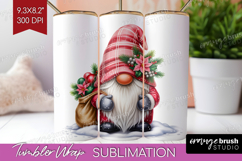 Christmas Gnome Tumbler Wrap - Cute Gnome Tumbler PNG Product Image 1