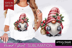Christmas Gnome Round Tshirt Background - Cute Gnome PNG Product Image 1