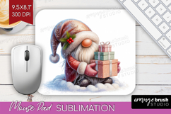 Christmas Gnome Mouse Pad Sublimation - Cute Gnome Mousepad Product Image 1