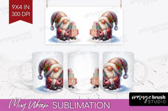 Christmas Gnome Mug Wrap - Cute Gnome Mug PNG Sublimation Product Image 1