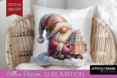 Christmas Gnome Pillow Sublimation - Cute Gnome Pillow Cover Product Image 1