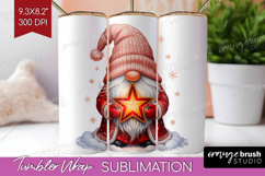 Christmas Gnome Tumbler Wrap - Cute Gnome Tumbler PNG Product Image 1