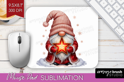 Christmas Gnome Mouse Pad Sublimation - Cute Gnome Mousepad Product Image 1