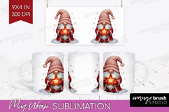 Christmas Gnome Mug Wrap - Cute Gnome Mug PNG Sublimation Product Image 1