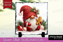 Christmas Gnome Slate PNG - Cute Gnome Square Slate Product Image 1