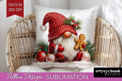 Christmas Gnome Pillow Sublimation - Cute Gnome Pillow Cover Product Image 1