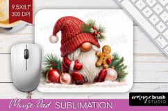 Christmas Gnome Mouse Pad Sublimation - Cute Gnome Mousepad Product Image 1