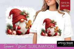Christmas Gnome Square Tshirt Background - Cute Gnome PNG Product Image 1