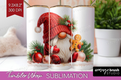 Christmas Gnome Tumbler Wrap - Cute Gnome Tumbler PNG Product Image 1